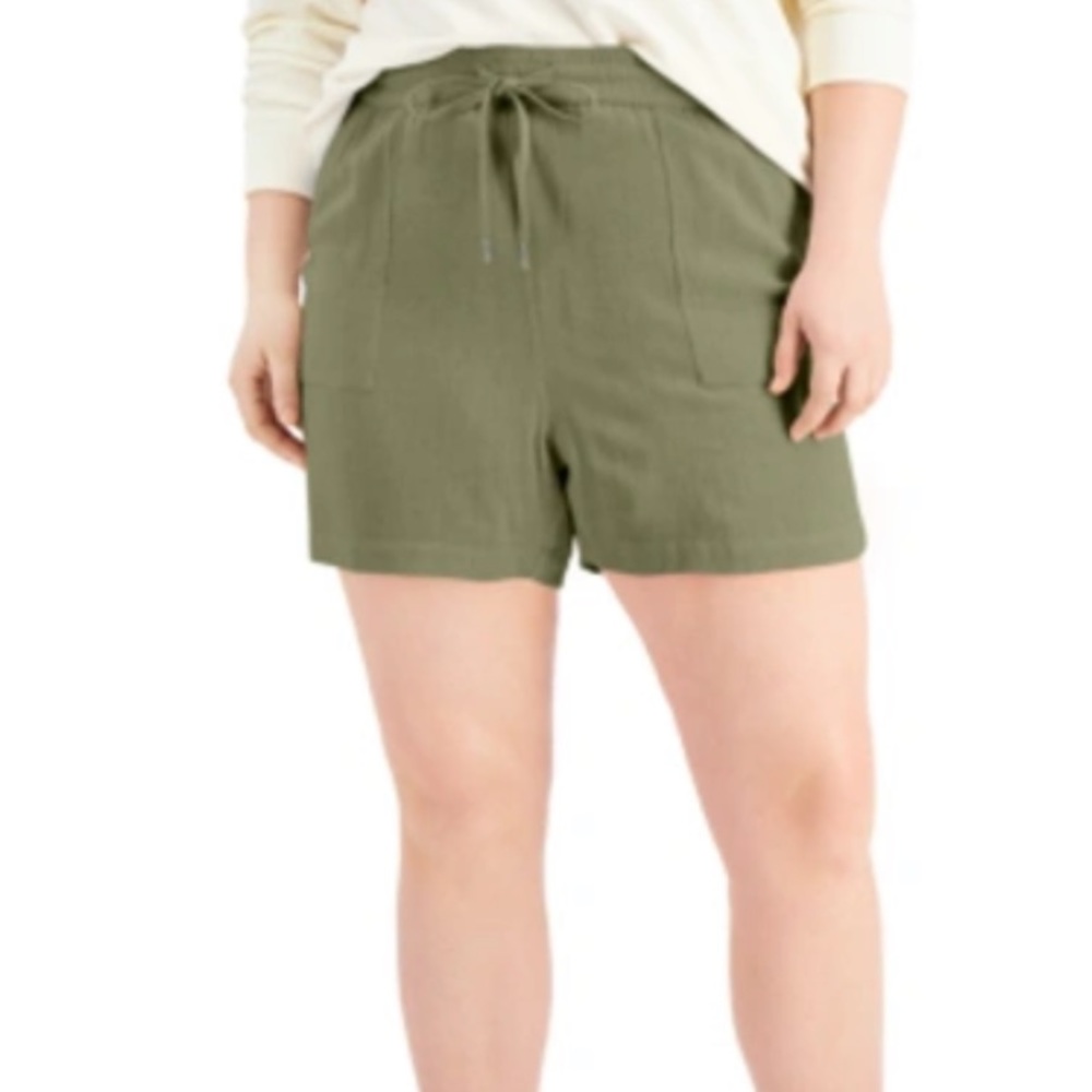 Style & Co Promo Shorts In Pale Sage 2 Front Pockets 2 fake back pockets NWT